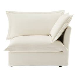 Ropilly - Cream Chenille Sofa Single Seat Sofa with Removable Covers and Pillow - Cream