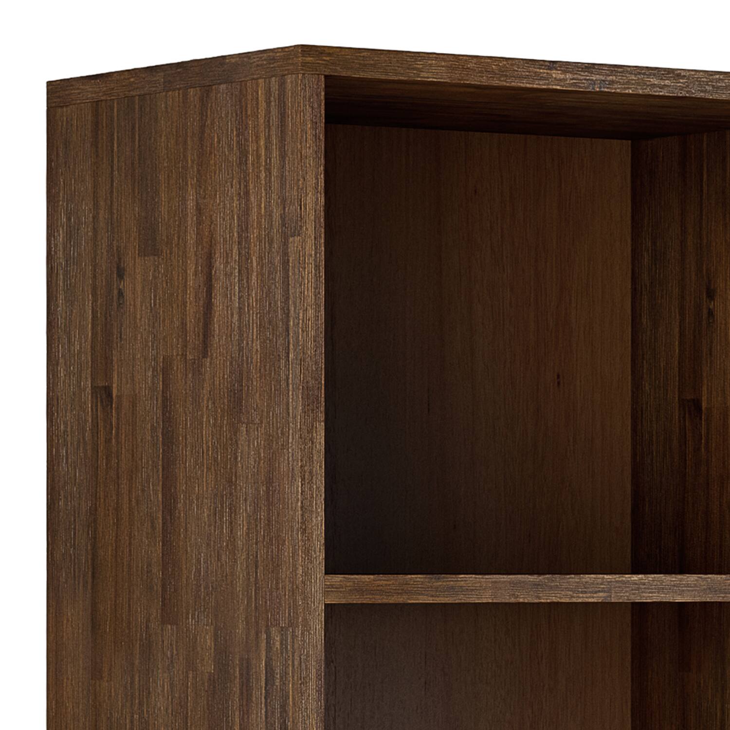 Alt View 12. Simpli Home - Clarkson Bookcase with Storage - Rustic Natural Aged Brown.
