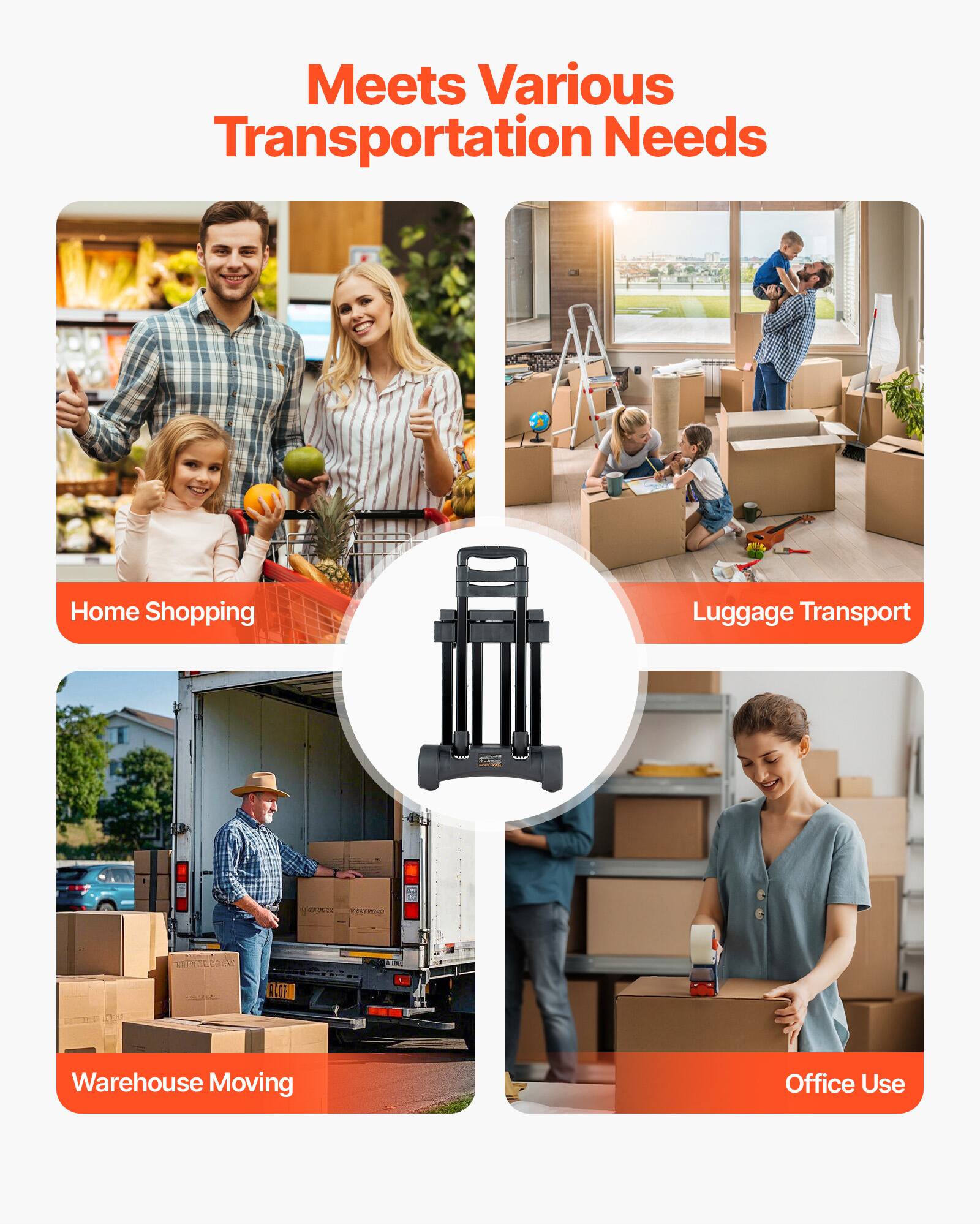Meets Various Transportation Needs

- Home Shopping
- Luggage Transport
- Warehouse Moving
- Office Use