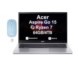 Acer - Upgraded - Aspire Go 15 Laptop 15.6 FHD Display (Ryzen 7 7730U, 64GB, 4TB SSD, Win 11 Pro) w/Dockztorm Wireless Mouse - Pure Silver