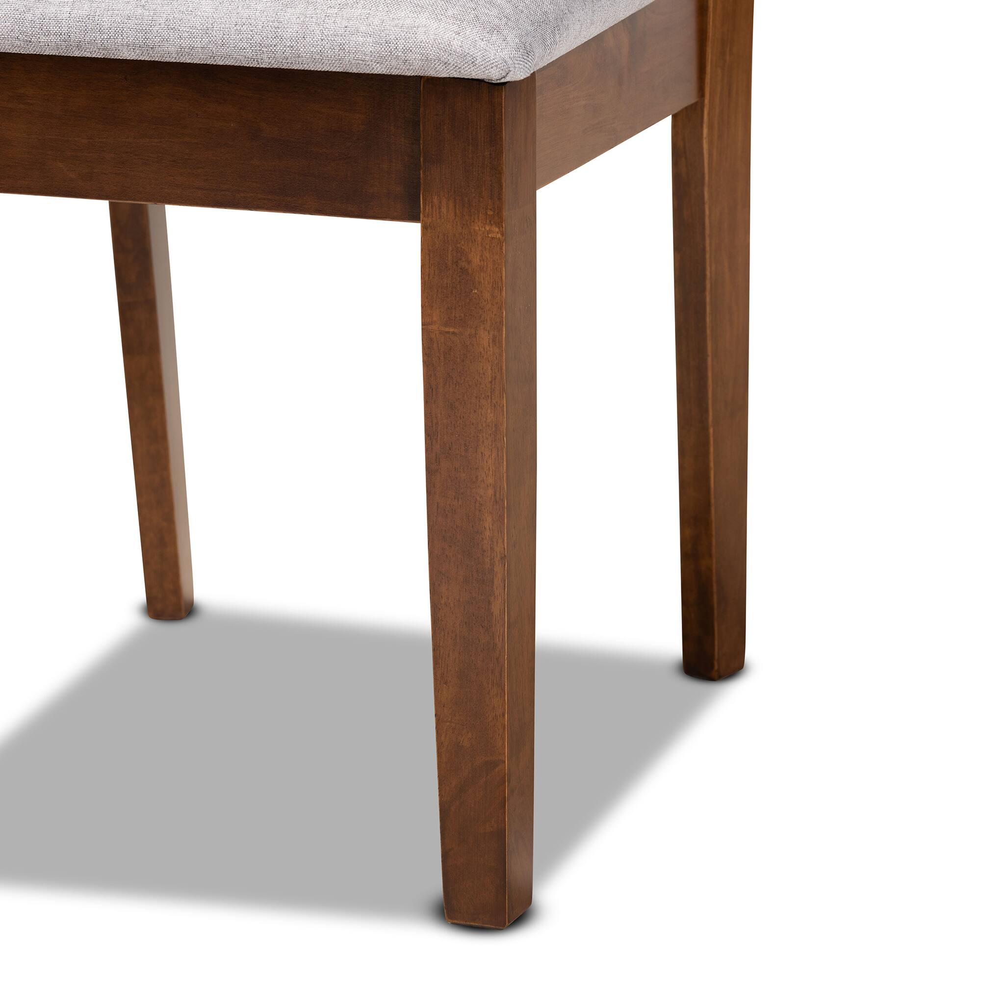 Alt View 1. Baxton Studio - Nicolette Modern Fabric Upholstered and Finished Wood 2-Piece Dining Chair Set - Grey/Walnut Brown.