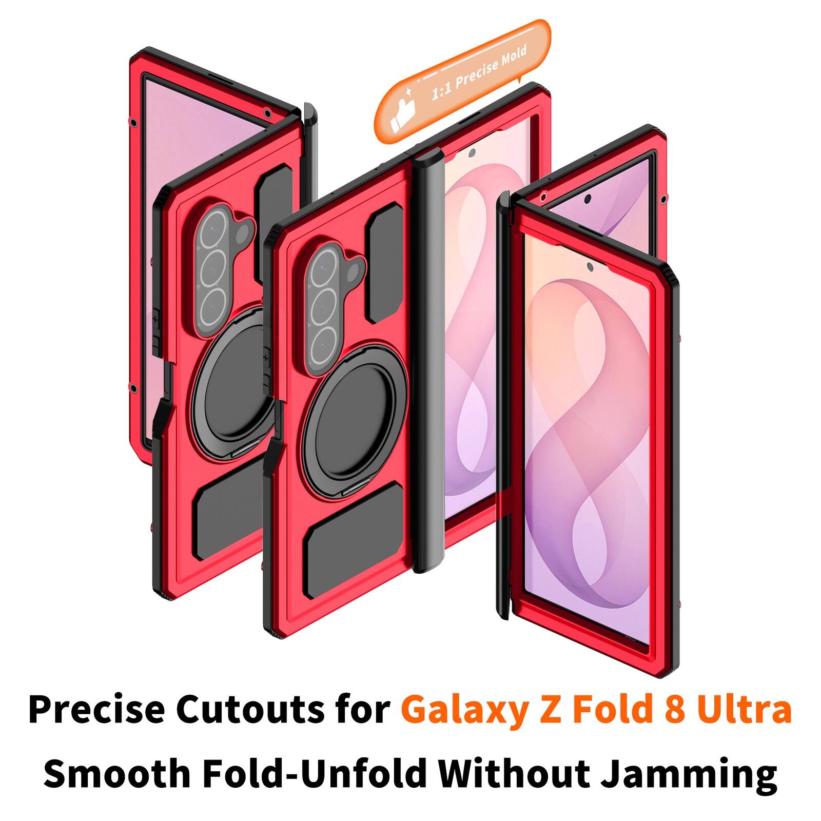 Dteck for Galaxy Z Fold 8 Ultra Case / Z Fold 7 Case, Hinge Coverage ...