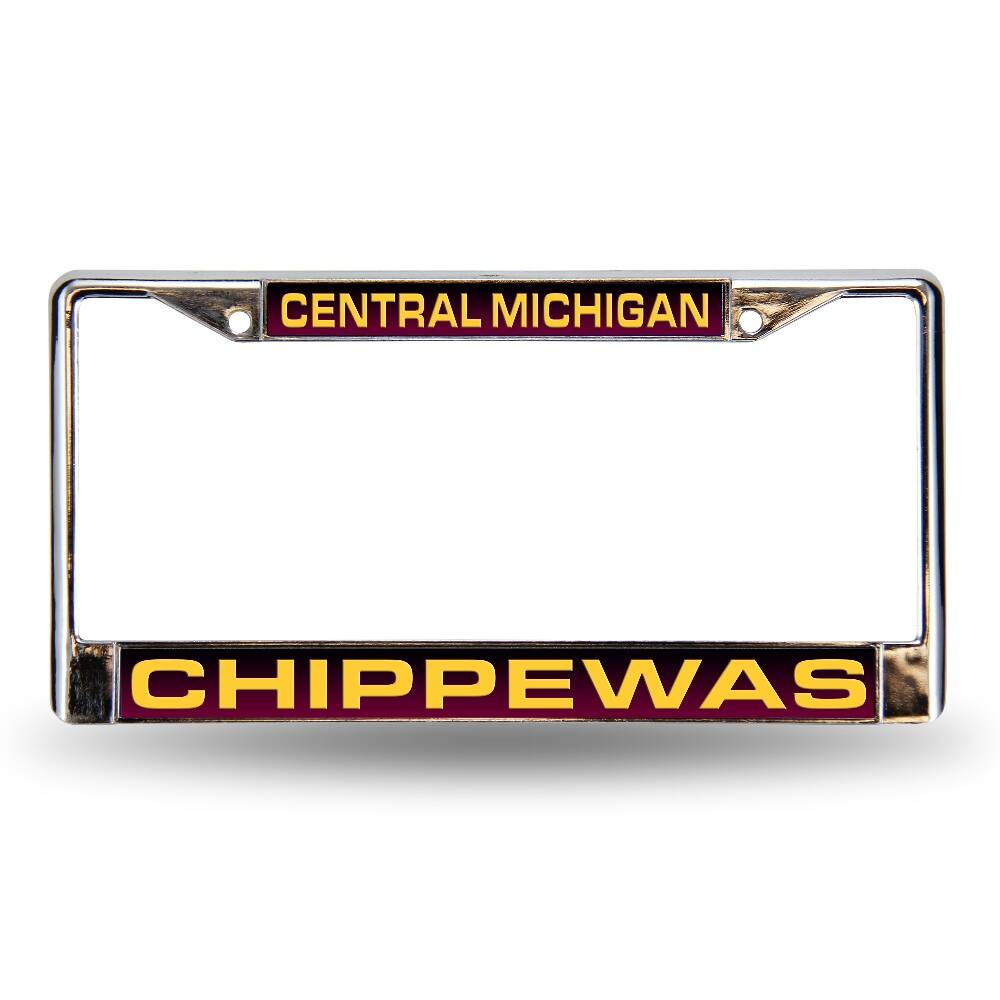 Central Michigan Chippewas Chrome Metal Laser Cut License Plate Frame