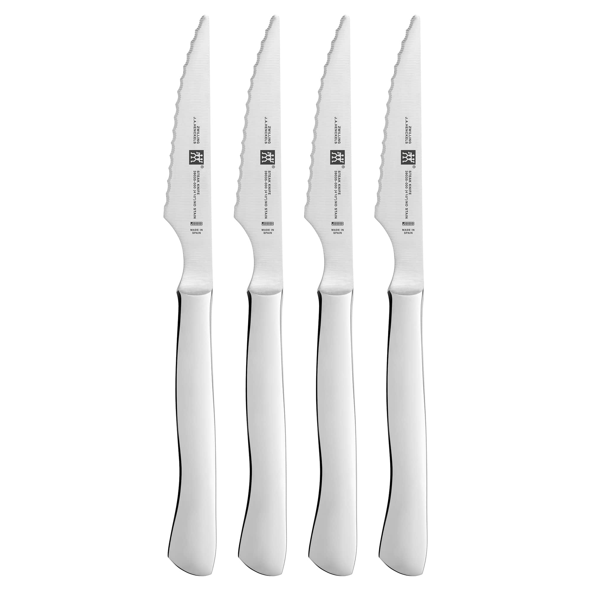 ZWILLING - 4-pc Serrated Steak Knife Set - Stainless Steel