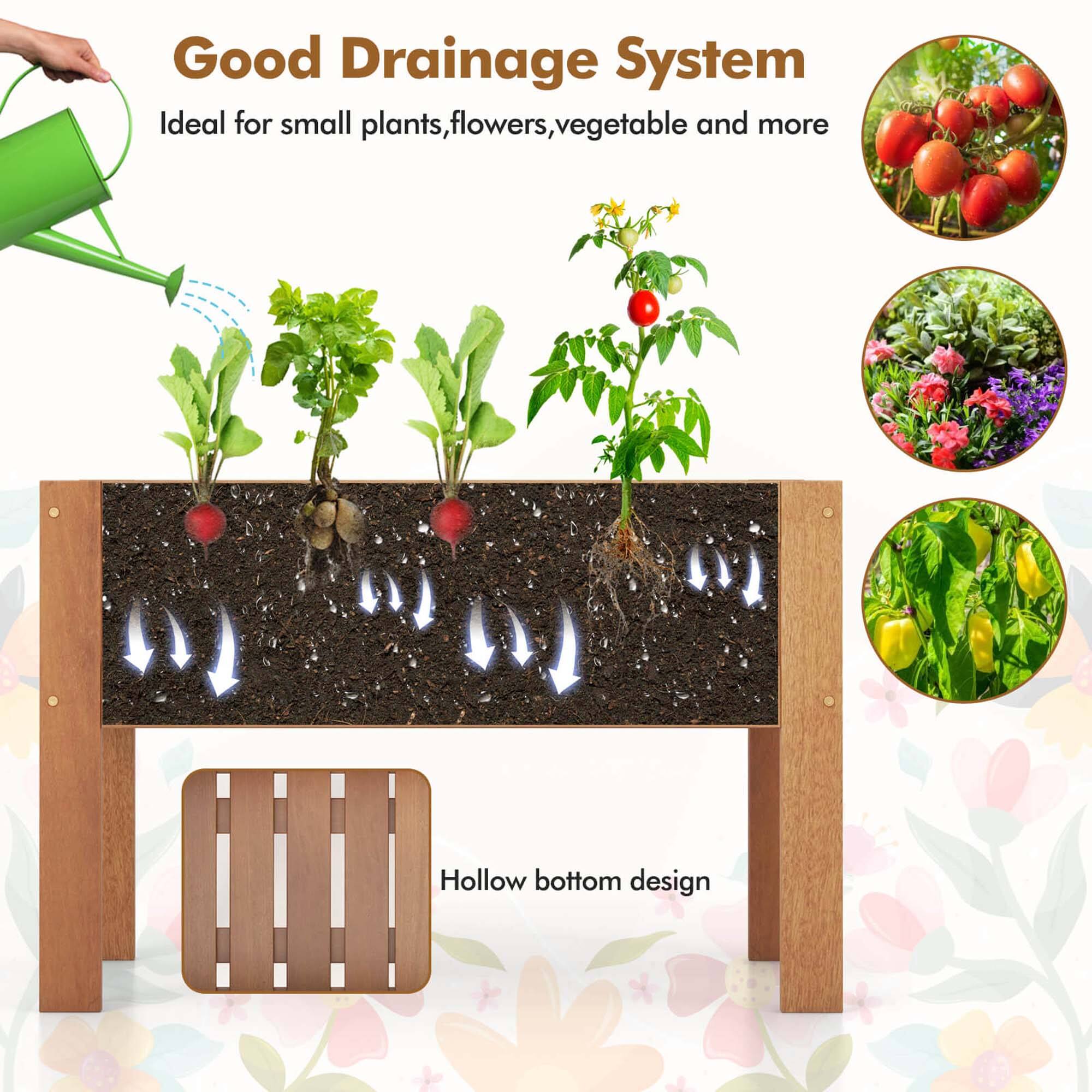 Good Drainage System Ideal for small plants, flowers, vegetables and more Hollow bottom design.