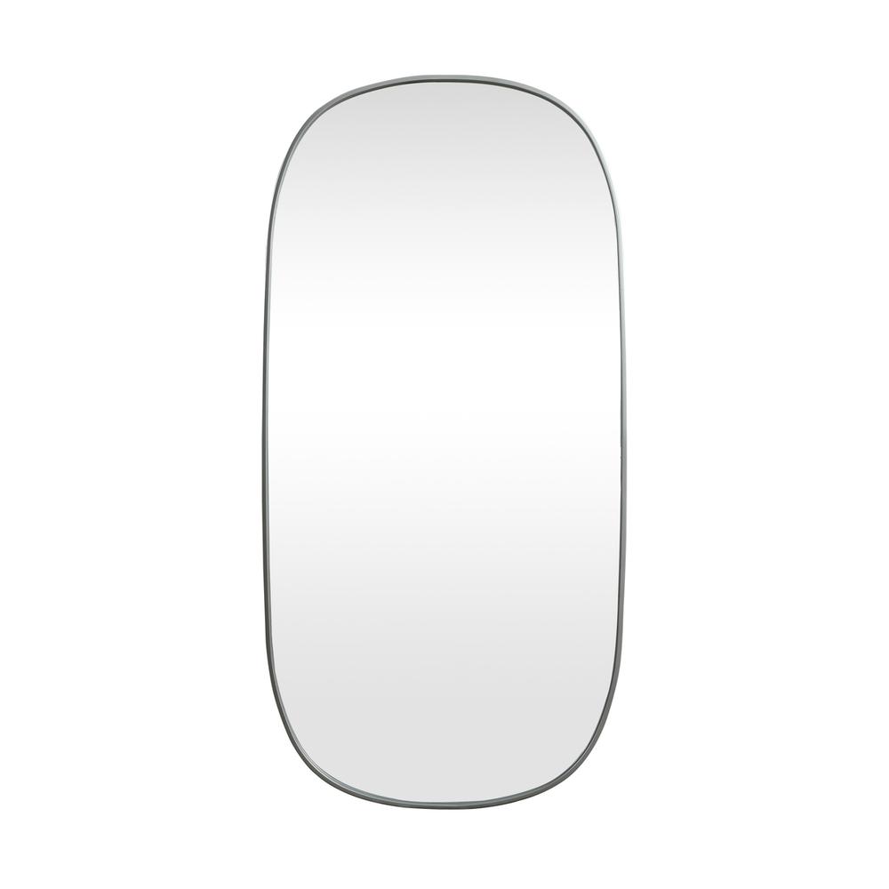 Alt View 7. Elegant Decor - Metal Frame Oval Mirror 30x60 Inch in Silver - Silver.