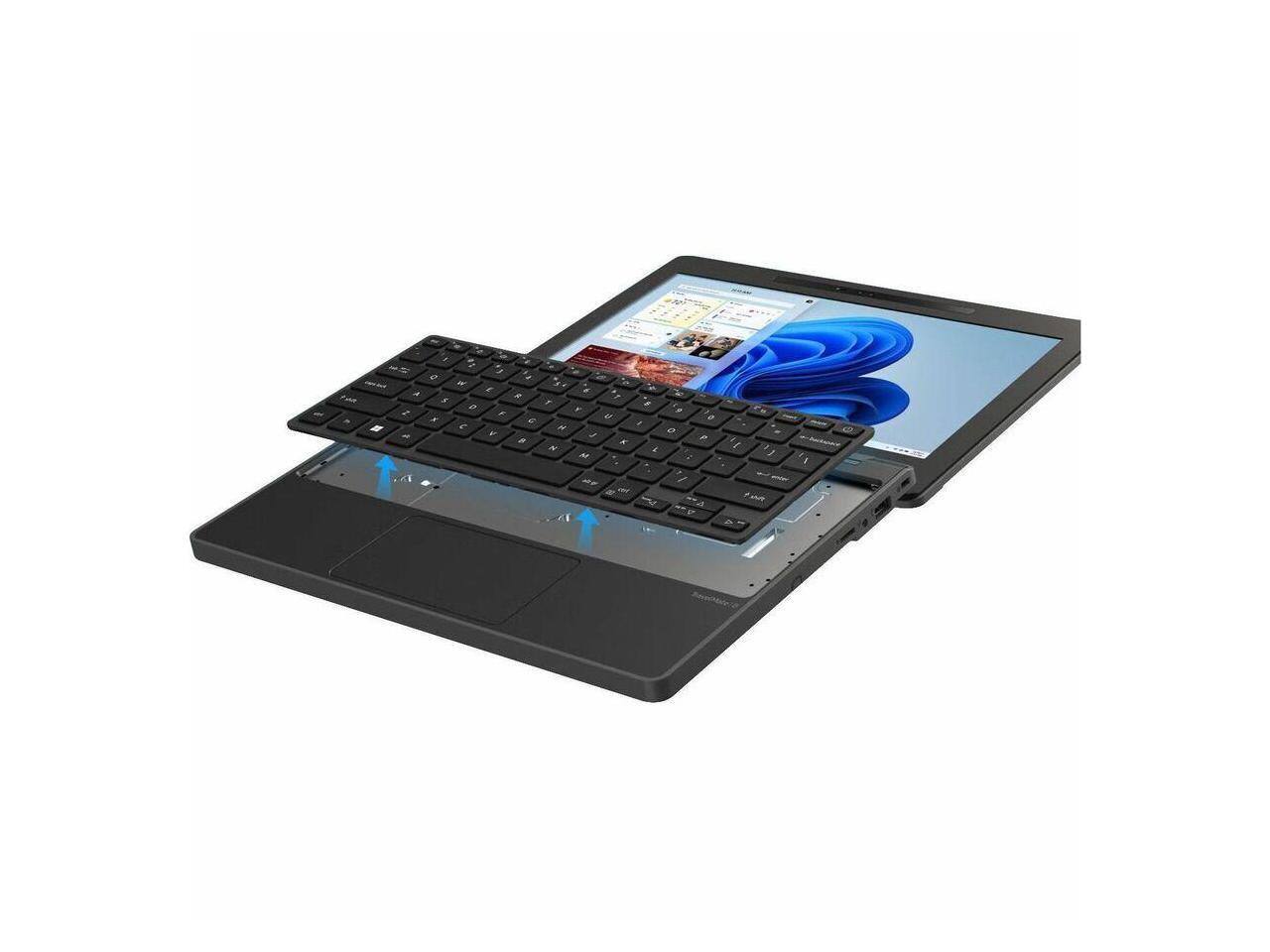 Alt View 4. Acer - Acer TravelMate B3 11 B311-34T - 11.6" Touchscreen - Intel N250 - 8 GB - 128 GB SSD - Win 11 Pro - Black.