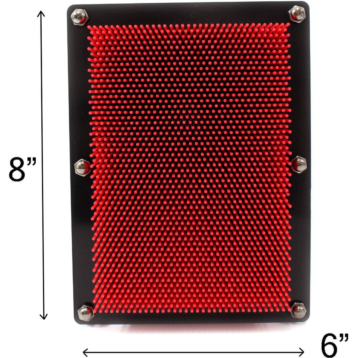 Left. JuzToys - 3D Pin Art Board Game Toy, Classic Pin Impression Desk Toys Sculpture for Children Adults, Red - Red.