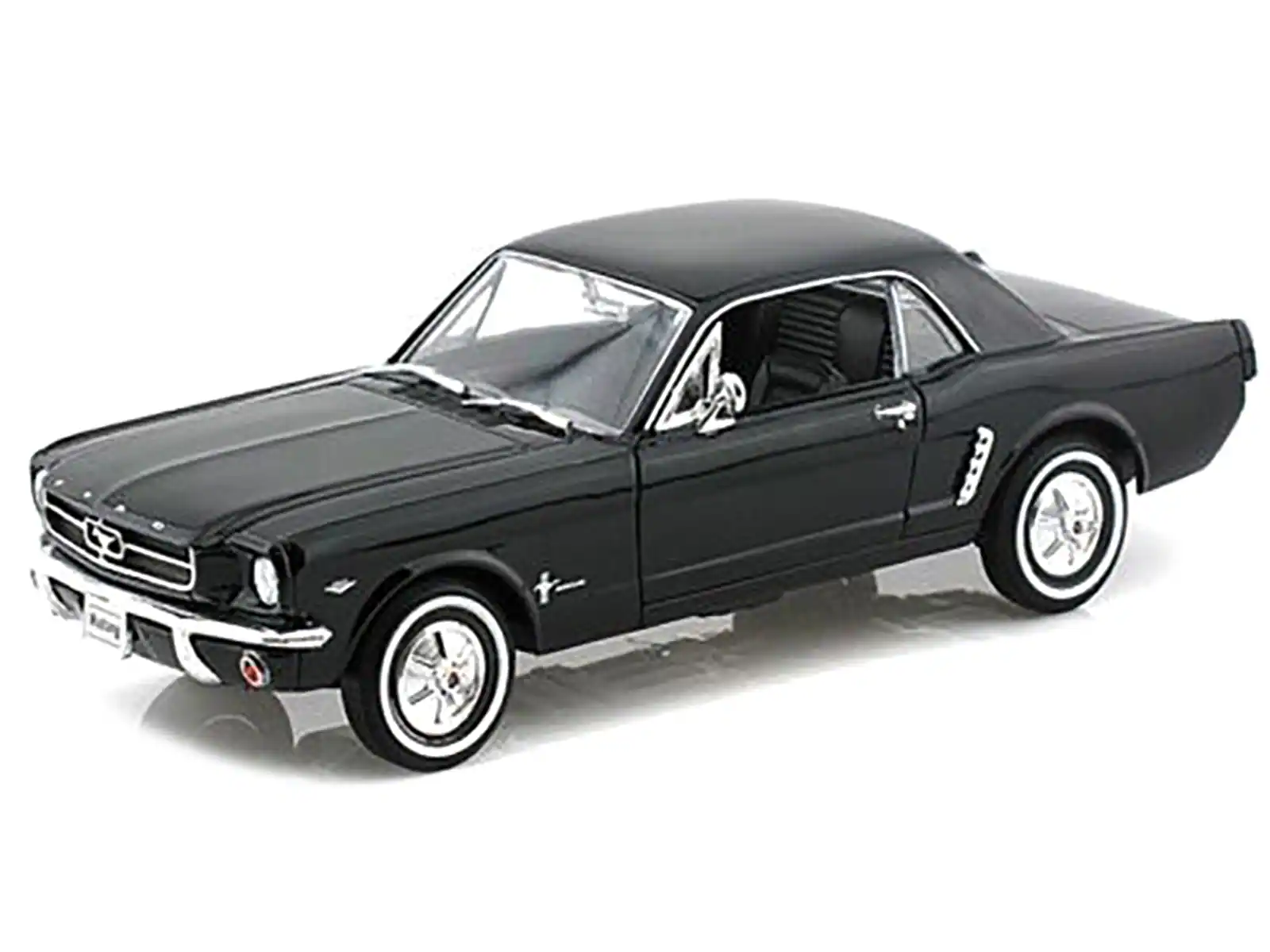 Alt View 1. Welly - 1964 1/2 Ford Mustang Coupe Hard Top Black 1/24 Diecast Model Car by Welly.