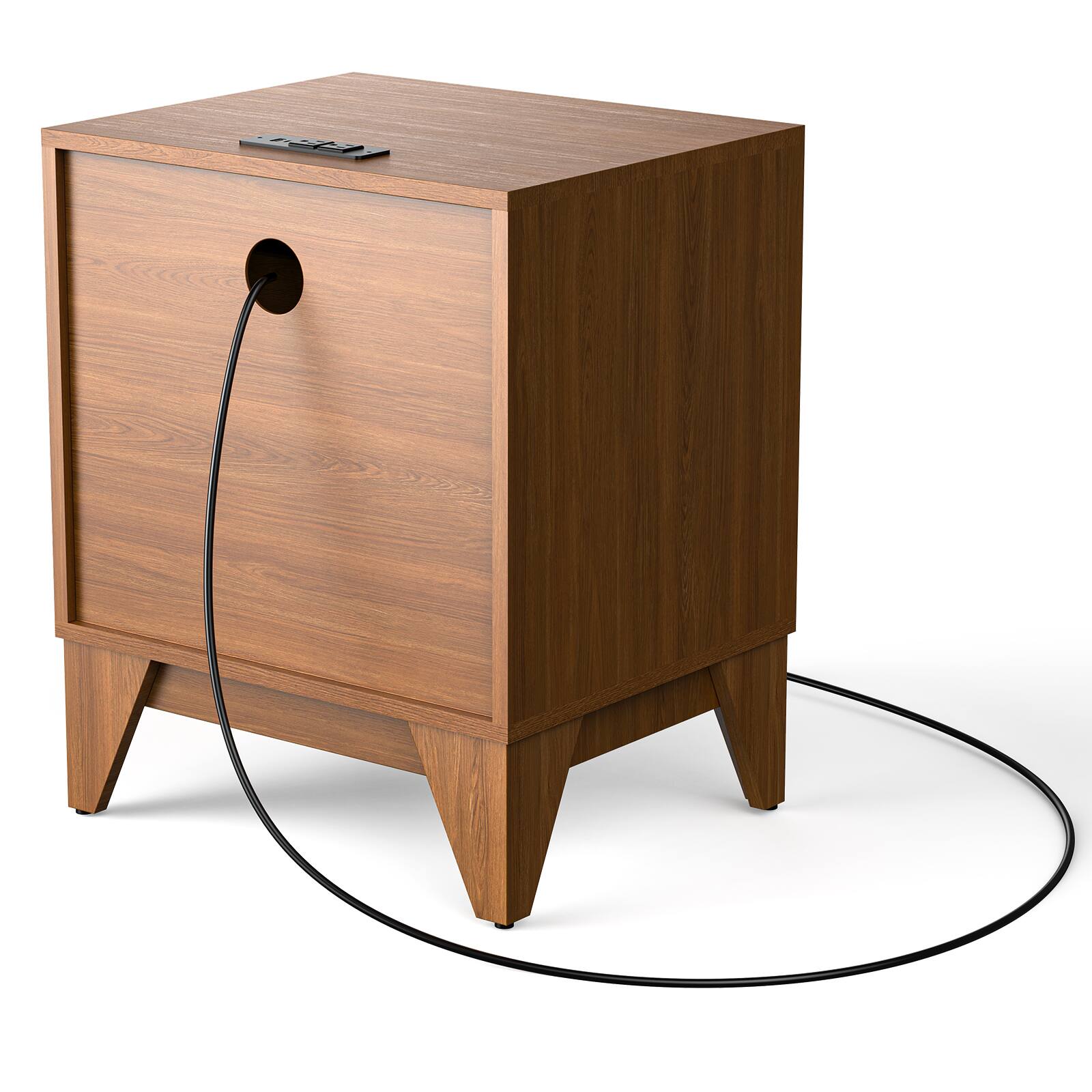 Alt View 9. Koligey - Drawer Nightstand With Charging Station, Versatile Side Table With Storage - brown.
