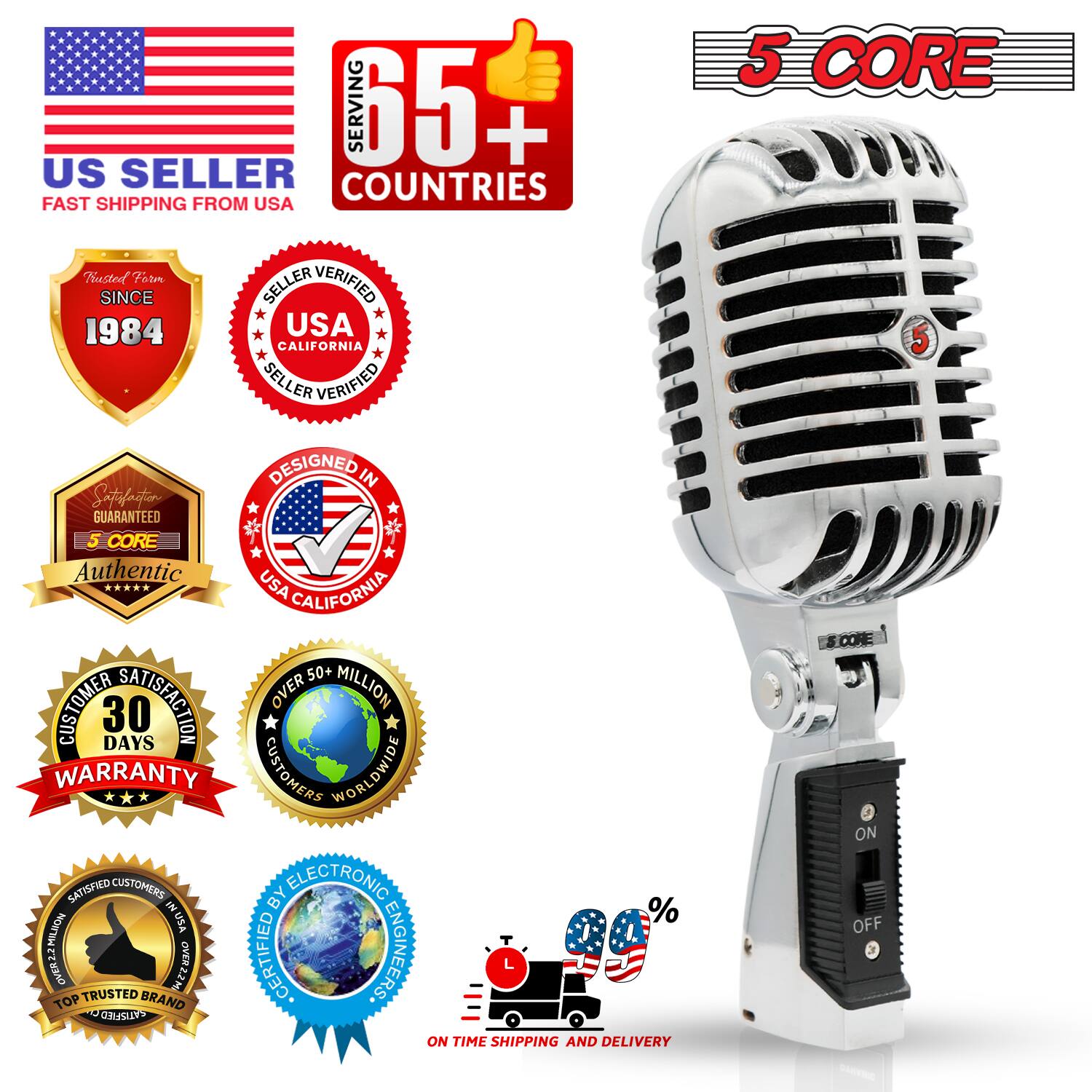 SERVING 65+ US SELLER COUNTRIES FAST SHIPPING FROM USA  
5 CORE  
VERIFIED SINCE 1984  
USA CALIFORNIA SELLER VERIFIED  
DESIGNED IN USA CALIFORNIA  
AUTHENTIC  
50+ CUSTOMER SATISFACTION  
OVER MILLION CUSTOMERS WORLDWIDE  
30 DAYS WARRANTY  
SATISFIED CUSTOMERS  
CERTIFIED BY ELECTRONIC ENGINEERS  
TOP TRUSTED BRAND  
ON TIME SHIPPING AND DELIVERY