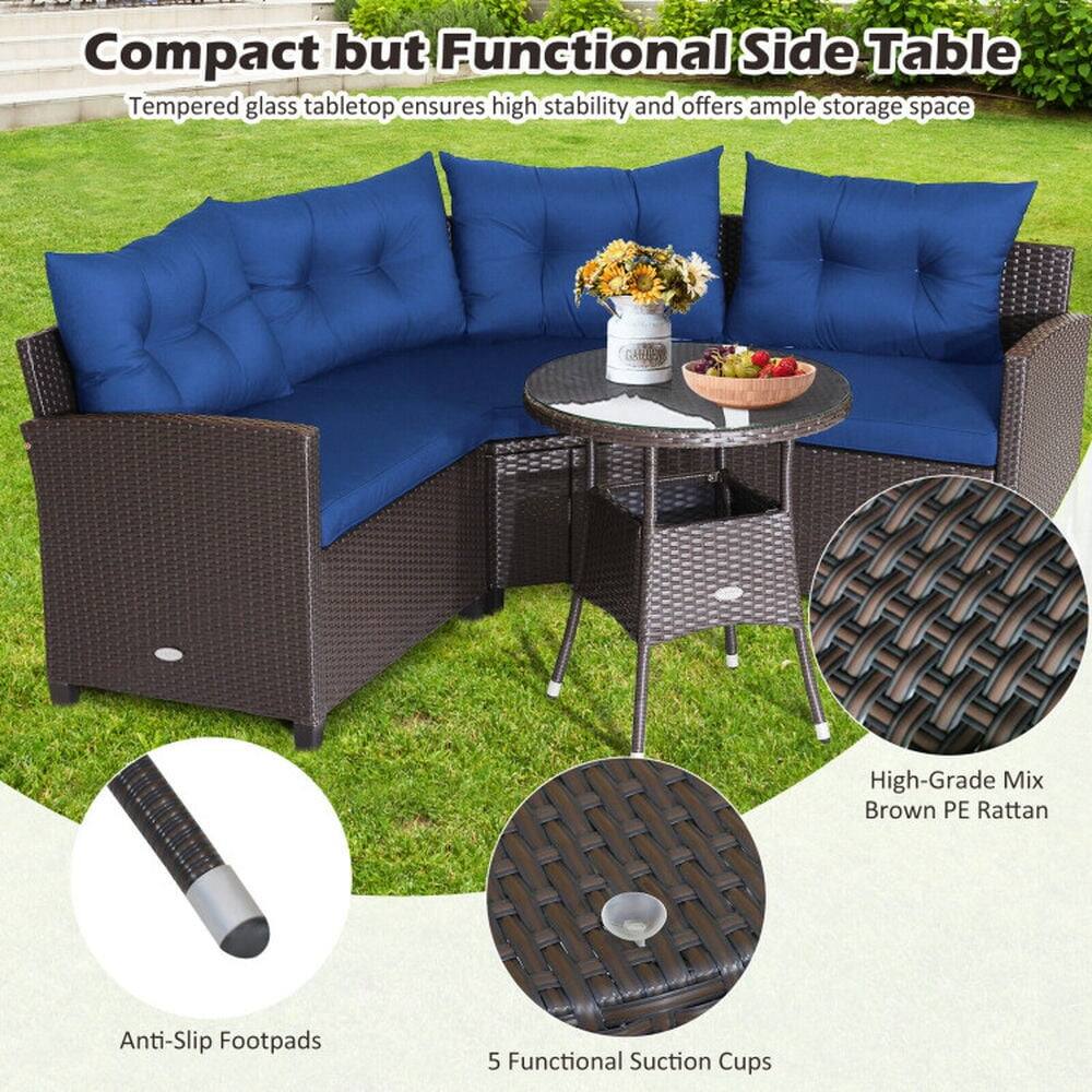 Compact but Functional Side Table

Tempered glass tabletop ensures high stability and offers ample storage space

- High-Grade Mix Brown PE Rattan
- Anti-Slip Footpads
- 5 Functional Suction Cups