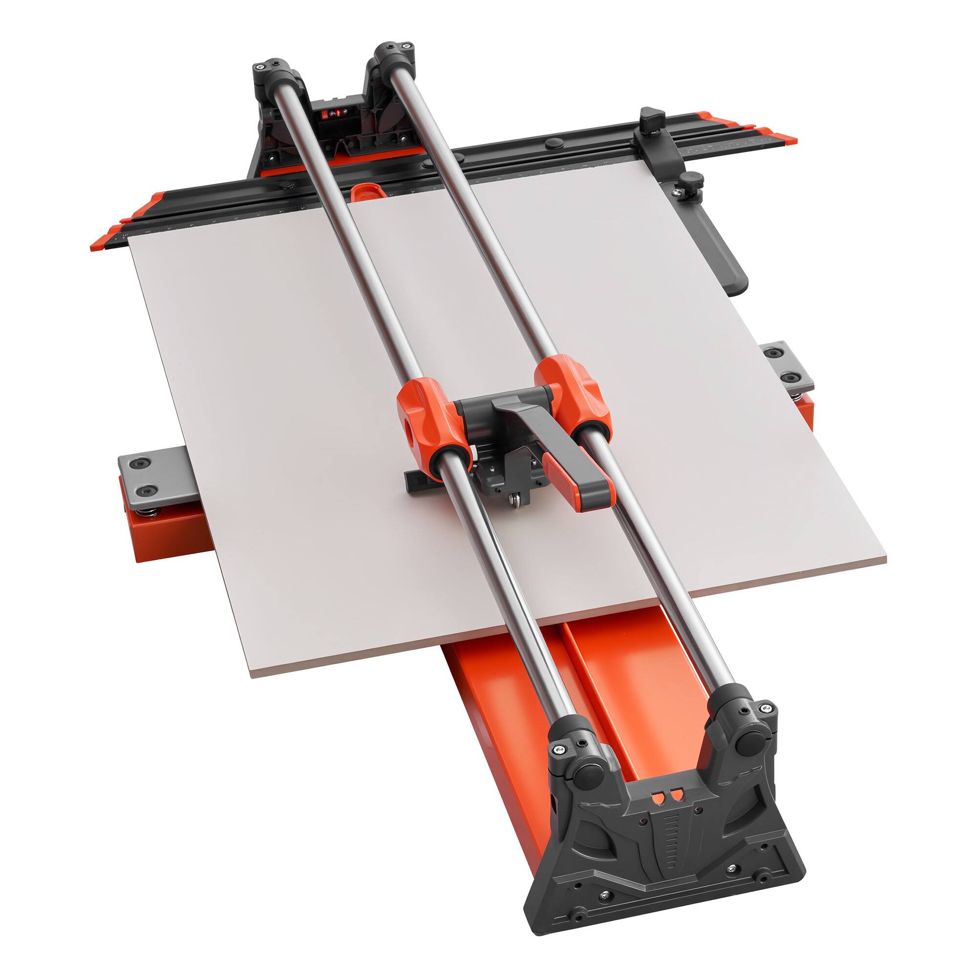 Alt View 5. VEVOR - 39.4-Inch Manual Tile Cutter, Upgraded Sliding Head Cutting Tool with Spring-Loaded Base, Angle Fence - Silver;Black;Orange.