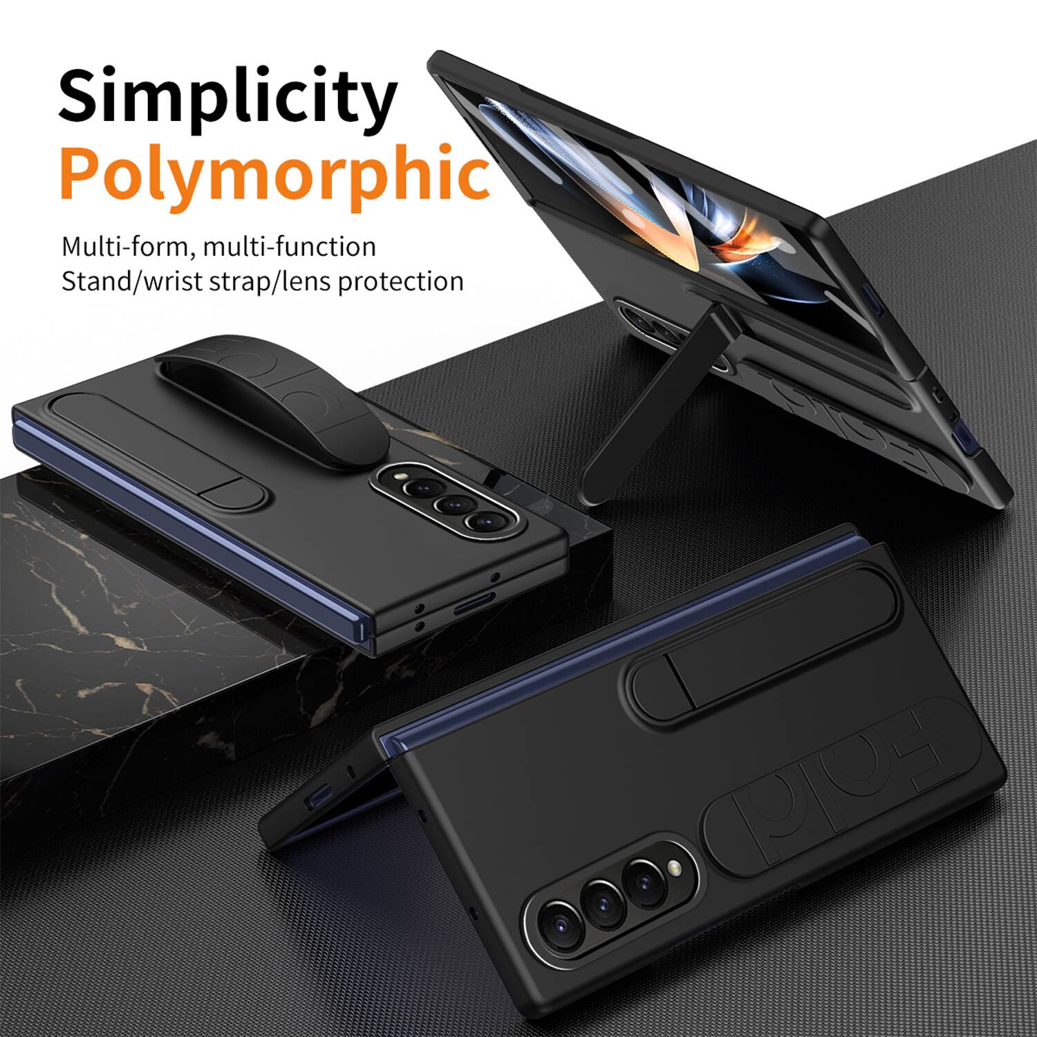Simplicity Polymorphic  
Multi-form, multi-function  
Stand/wrist strap/lens protection