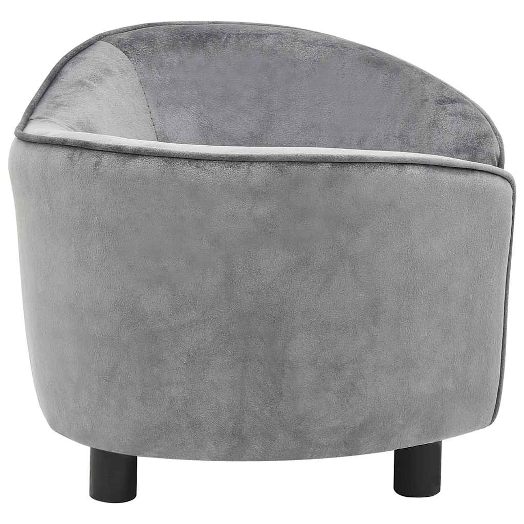 Alt View 4. Boyel Living - Gray Plush Dog Sofa with Solid Fir Wood Frame and Thick Foam for Small Pets - Gray.
