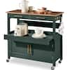 Front. Best Choice Products - Best Choice Products 36in Large Rolling Kitchen Island Cart, 2-Door Cabinet, Outlet, Hooks, & Wheels - Forest Green - Forest Green.