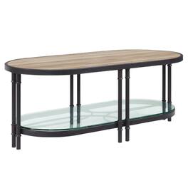 Manhattan Lane - Ley 47 Inch Wood Coffee Table, Oblong, Industrial Design - Brown