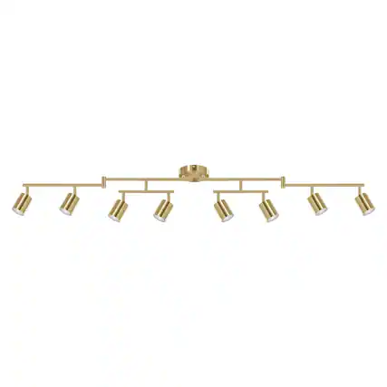 Front. Dazzed Corner - 8-Light Rotatable 55.3 inches Track Lighting Fixture, Adjustable LED Ceiling Lights - Gold.