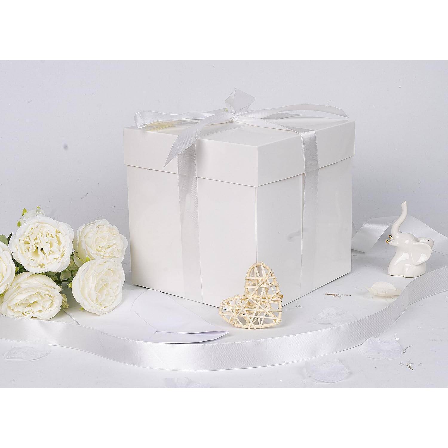 Alt View 4. Paradigms Interiors - White Gift Boxes With Lids Ribbons And Tissue Papers Square - 7 1 Inch Birthday Wedding Presents Wrapping M... - 5PCS Red.