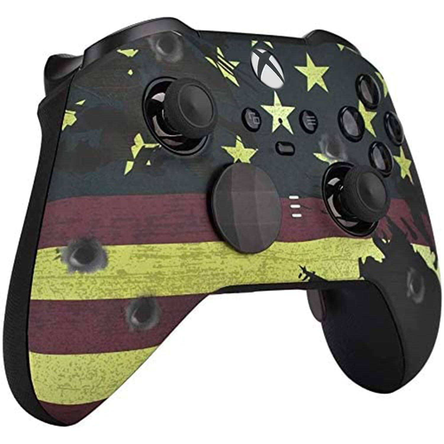 Left. Custom Controllerzz - Custom Elite Series 2 Wireless Controller for Xbox Series X, Xbox Series S, Xbox One - US Flag.