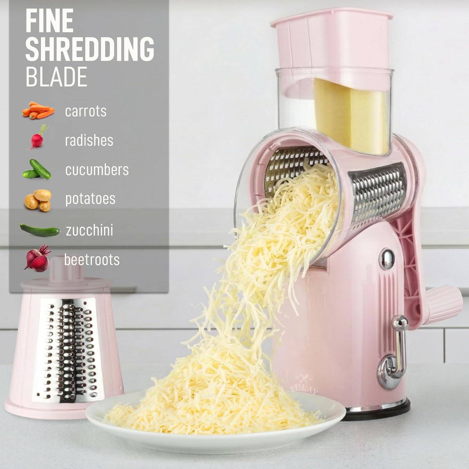 FINE SHREDDING BLADE

carrots  
radishes  
cucumbers  
potatoes  
zucchini  
beetroots