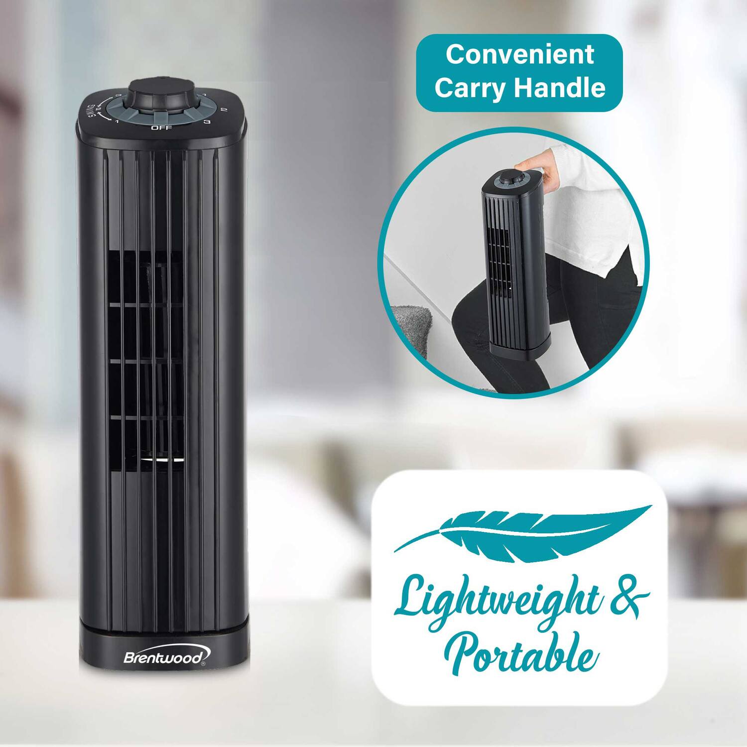 Brentwood Lightweight & Portable  
Convenient Carry Handle