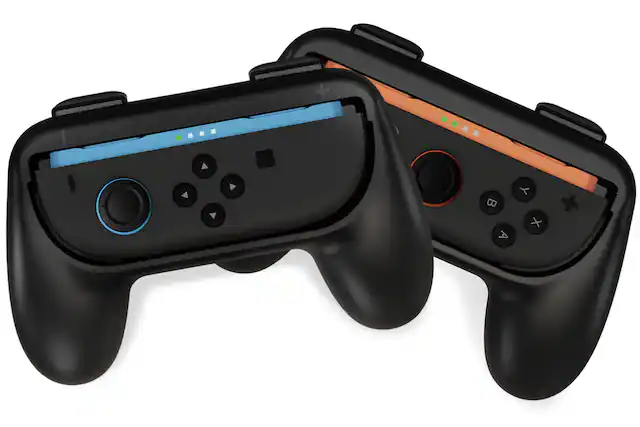 Front. NEXT - Performance Grip 2-Pack for Switch 2 Joy-Con 2 and Switch Joy-Cons - Black.