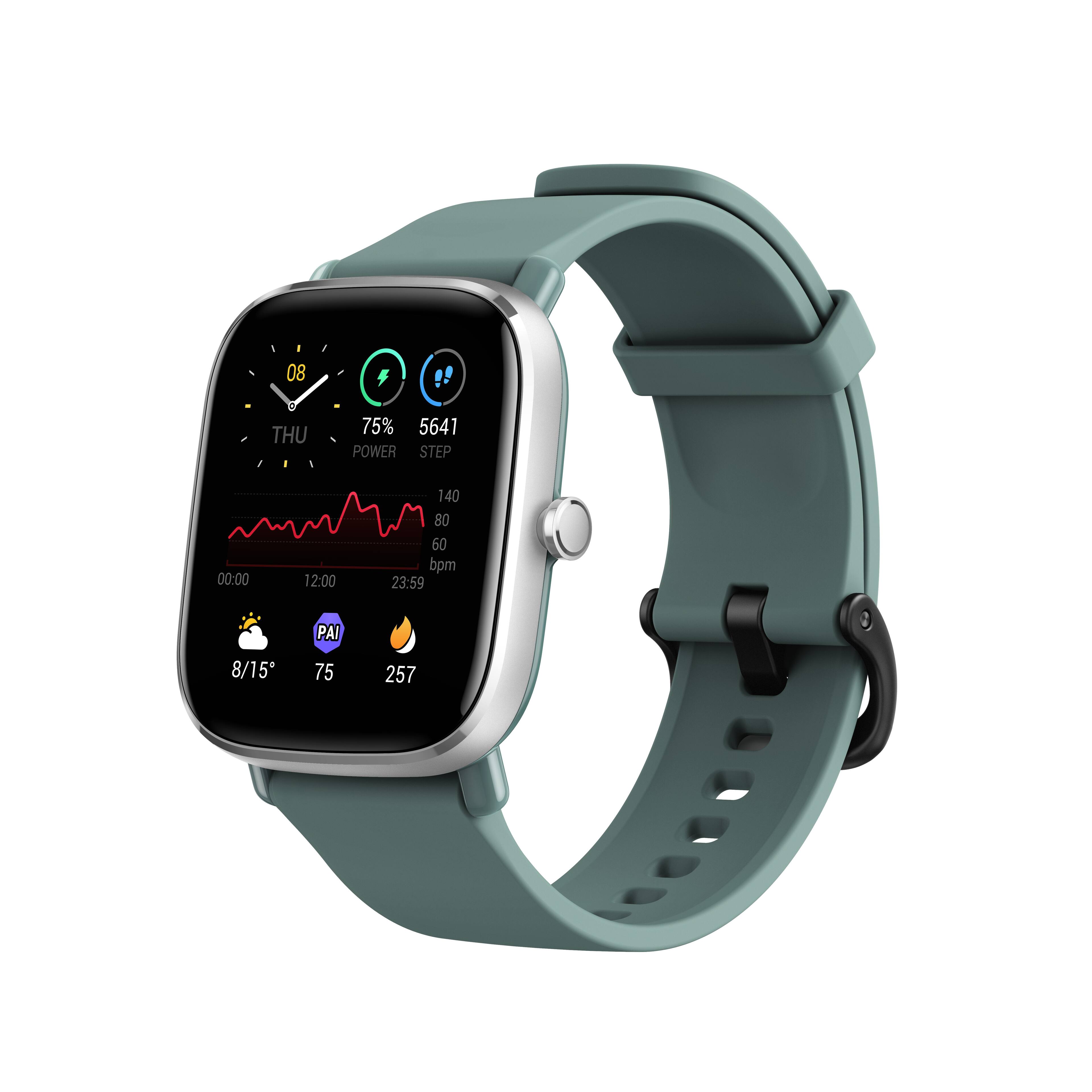 Front. Amazfit - GTS 2 Mini Smartwatch 39.3mm - Green.