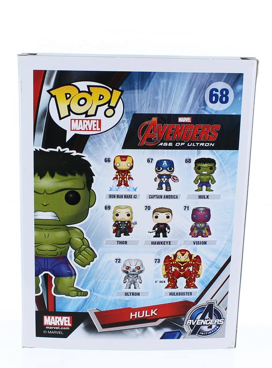 **POP! Marvel Avengers Age of Ultron**

- **66** Iron Man Mark 43
- **67** Captain America
- **68** Hulk
- **69** Thor
- **70** Hawkeye
- **71** Vision
- **72** Ultron
- **73** Hulkbuster (6" Inch)

**Marvel Avengers Initiative**

**Marvel**  
marvel.com