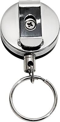 Advantus - 18" Heavy-Duty Retractable ID Card Reel/Chrome, 6/Pack - Black