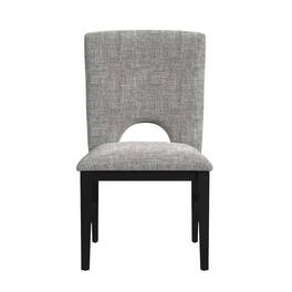 Picket House Furnishings - Salem Dining Side Chair with Grey Fabric - Black