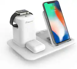 Digipower - 3-in-1 Wireless Charging Station for iPhone, Apple Watch & AirPods - White