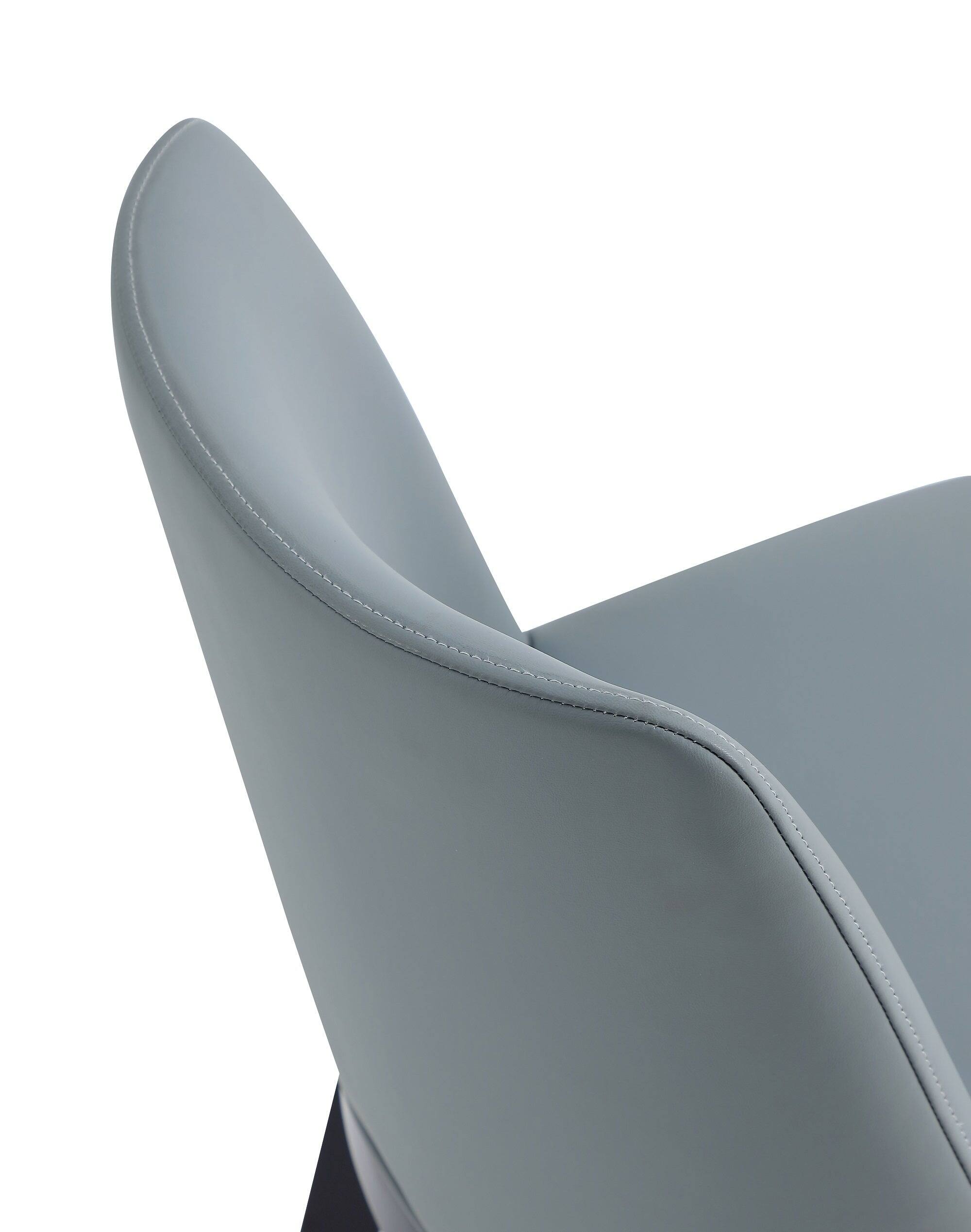 Alt View 6. Manhattan Comfort - Gansevoort Modern Wood Vegan Leather Dining Chair - Set of 4 - Pewter.