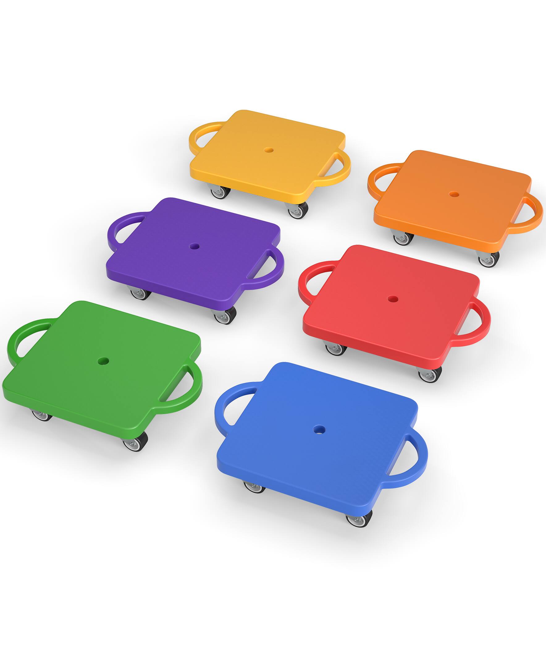 Alt View 6. Sugift - 6-Pack Kids Sitting Scooter Set with Handles and Non-marring Universal Casters - Multicolor.