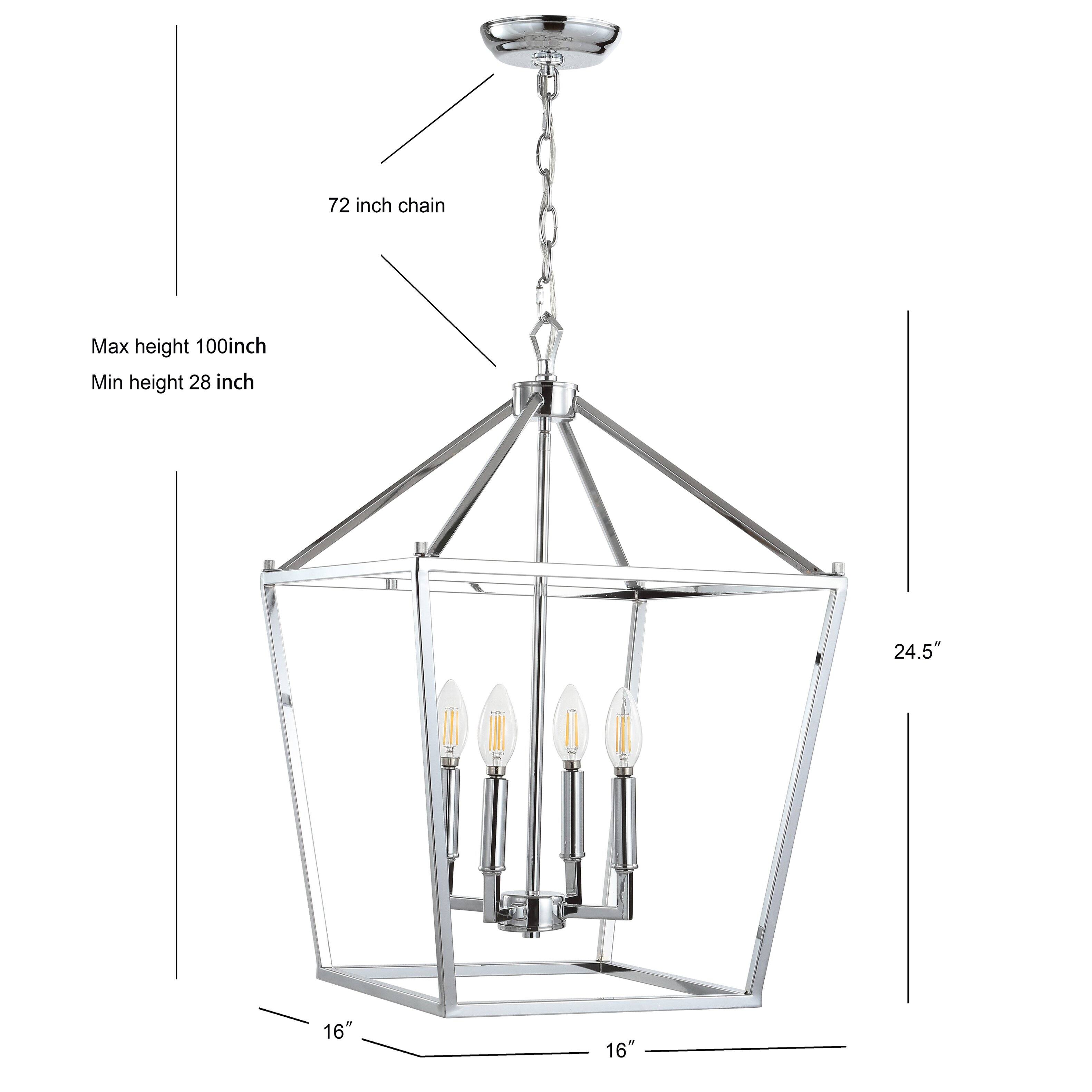 72 inch chain  
Max height 100 inch  
Min height 28 inch  
24.5"  
16"  
16"