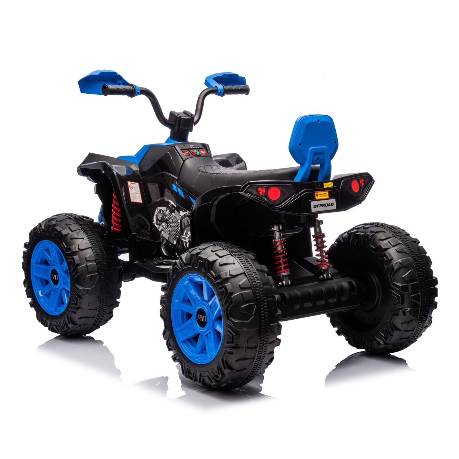 Alt View 4. GARVEE - 24V Kids 2-Seater Electric ATV with Powerful Dual 550W Motors, Off-Road 4 Wheeler, Music Player & 110 lbs Capacity - Blue.