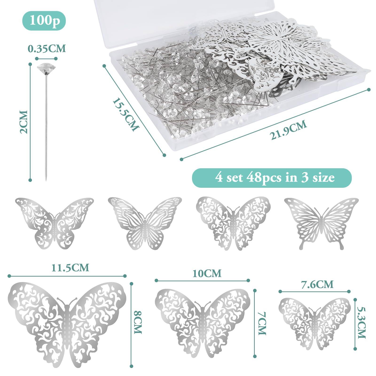 100p  
0.35CM  
2CM  
15.5CM  
21.9CM  
4 set 48pcs in 3 size  
11.5CM  
8CM  
10CM  
7.6CM  
7CM  
5.3CM