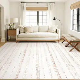 Yardgrace - 5'x7' ft Modern Geometric Area Rug Moroccan Washable Low Pile Carpet Non-Slip Abstract Pattern Soft Floor Mat - Brown