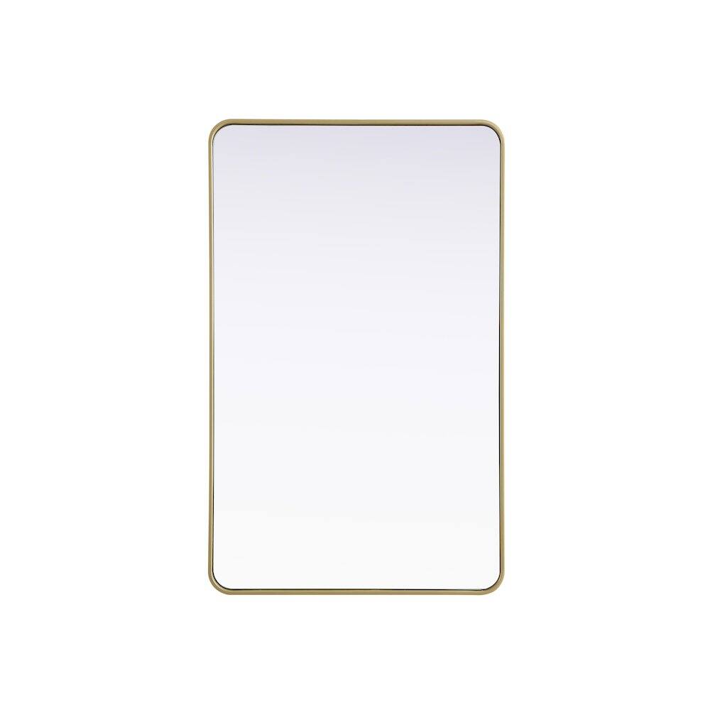 Alt View 8. Elegant Decor - Contour Metal Rectangle Mirror 30x48 in Brass - Brass.