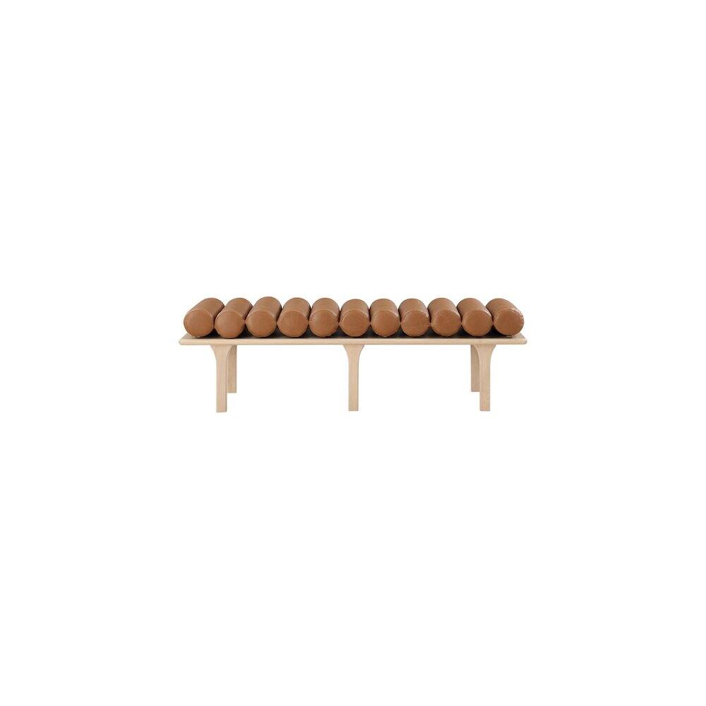 Alt View 3. Meridian Furniture - Landon Cognac Vegan Leather Bench - Brown.