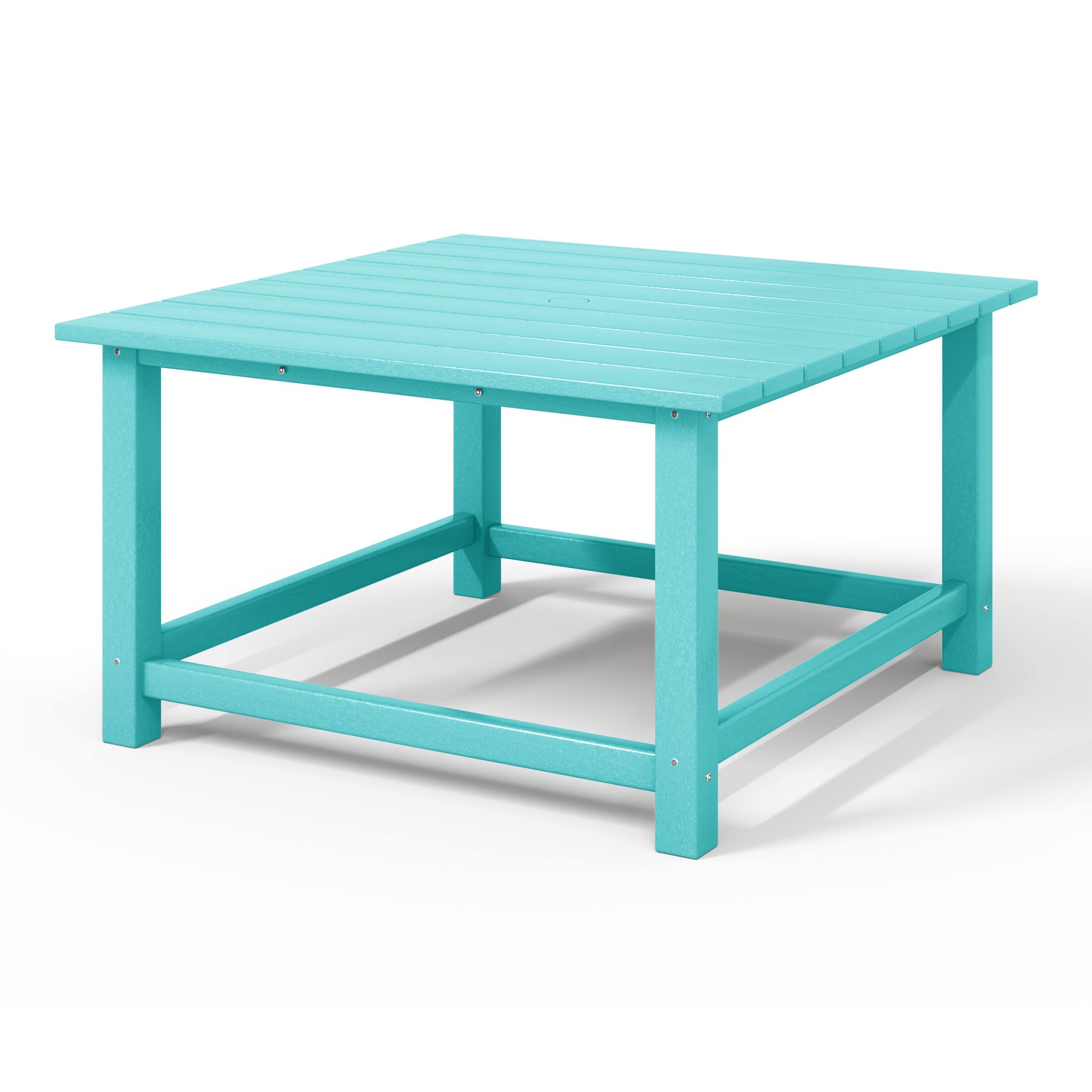 Back. WestinTrends - WestinTrends Malibu Low Outdoor HDPE Square Patio Coffee Table - Turquoise.