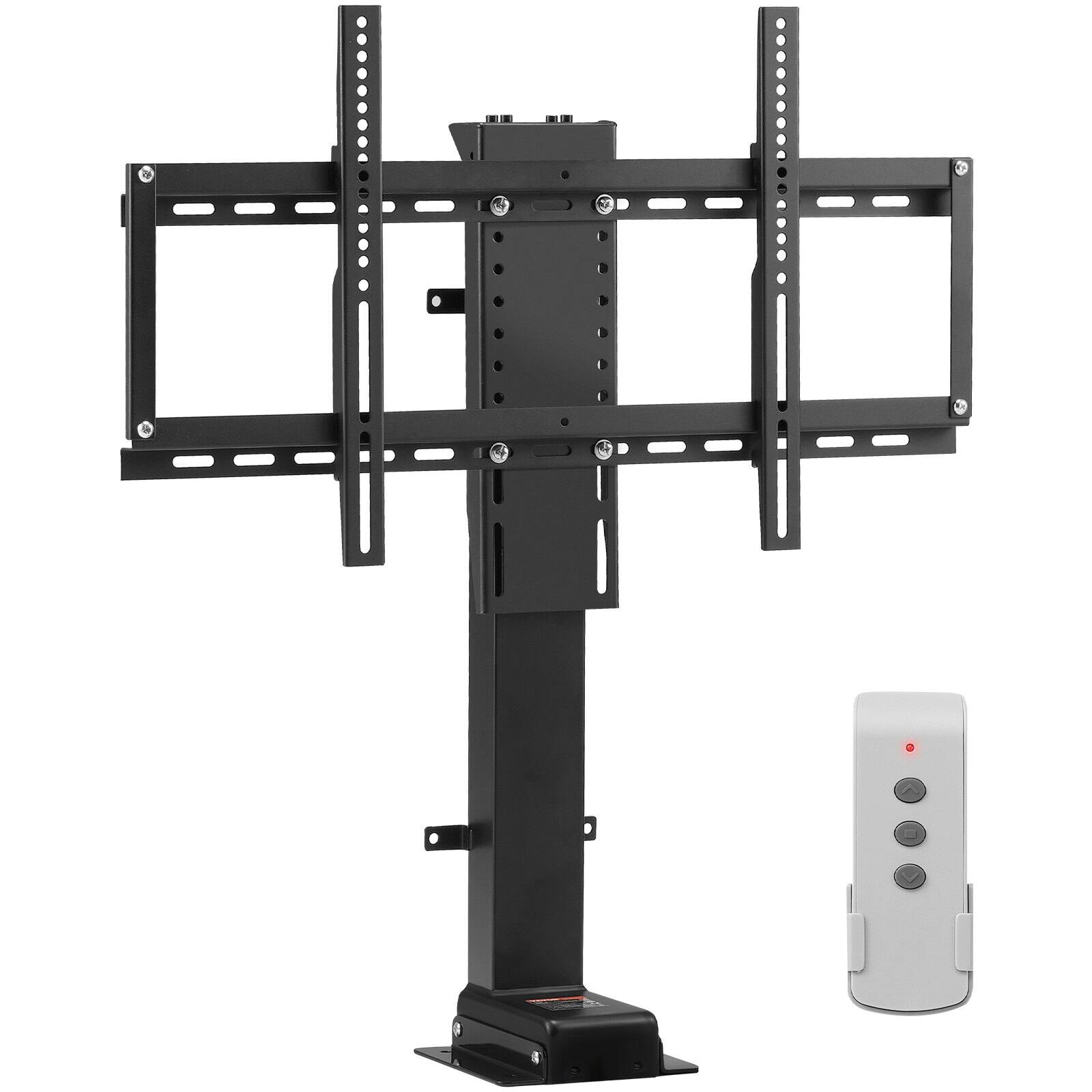 Glintex - Motorized Lift Adjustable Height TV Stand, 35" Stroke Electric TV Mount for 32–65" Screens, Remote Controlled - Black
