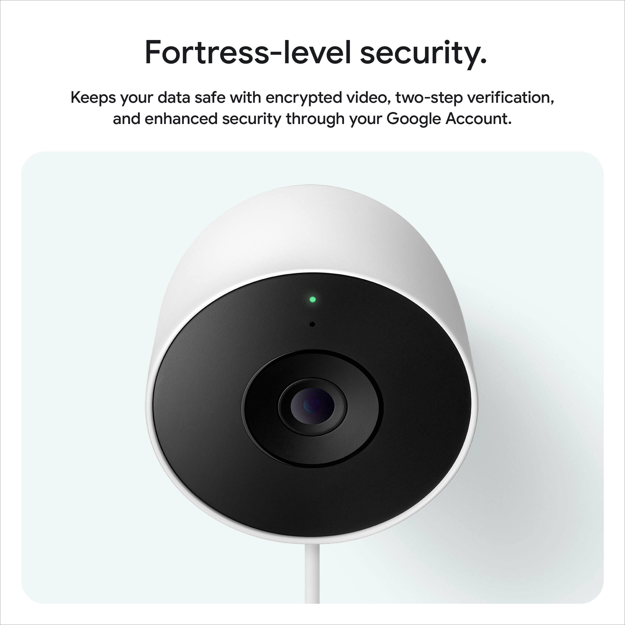 Fortress-level security.  
Keeps your data safe with encrypted video, two-step verification, and enhanced security through your Google Account.