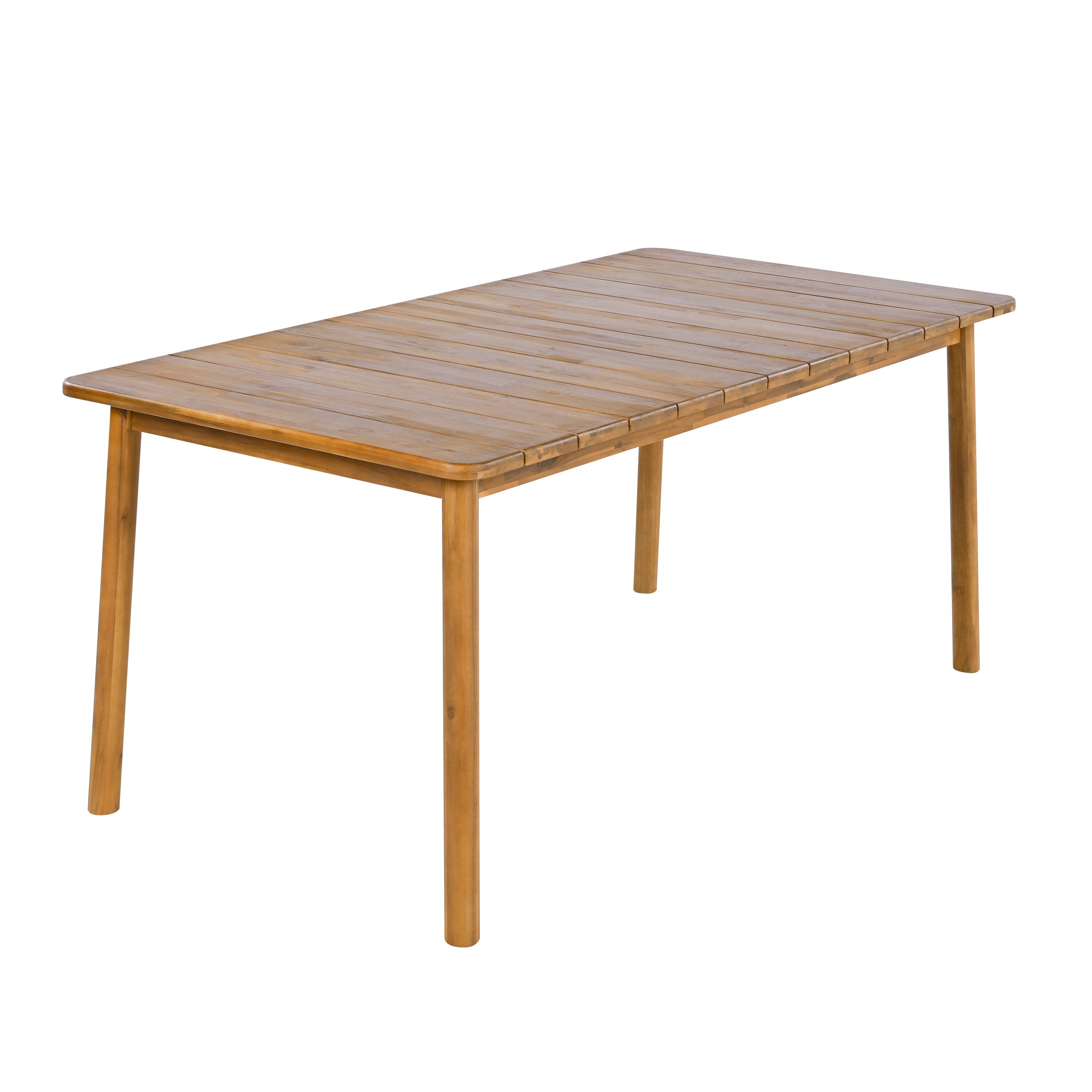 Angle. Mondawe - 67" Acacia Wood Outdoor Dining Table - Teak.
