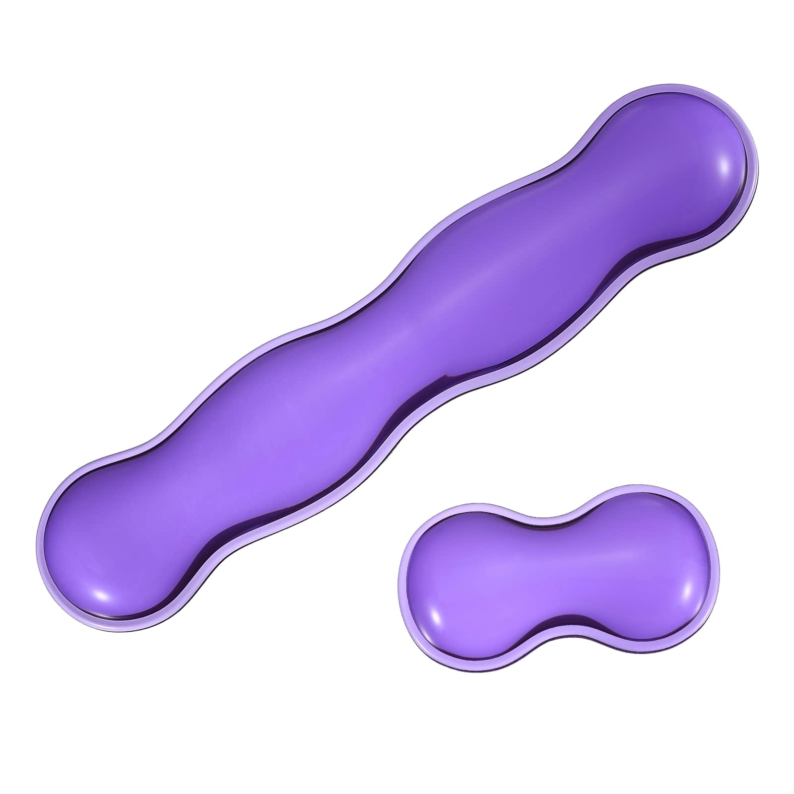 Unique Bargains - Gel Wrist Rest, Ergonomic Silicone Gel Mouse Pad with Cool Touch Cushion for Computer Laptop Home Office Work (Pad Set) - Purple