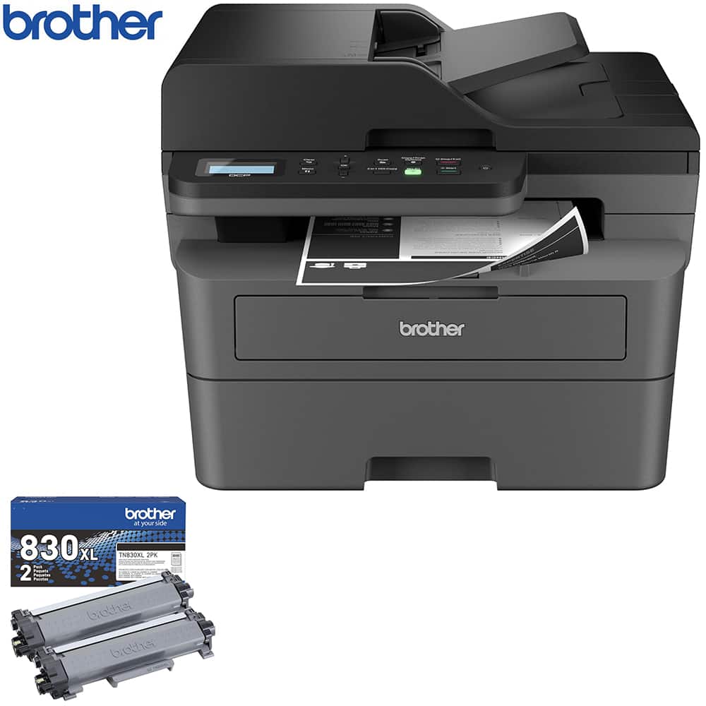 Brother - Wireless Monochrome Multi-Function Laser Printer with Toner Twin Pack