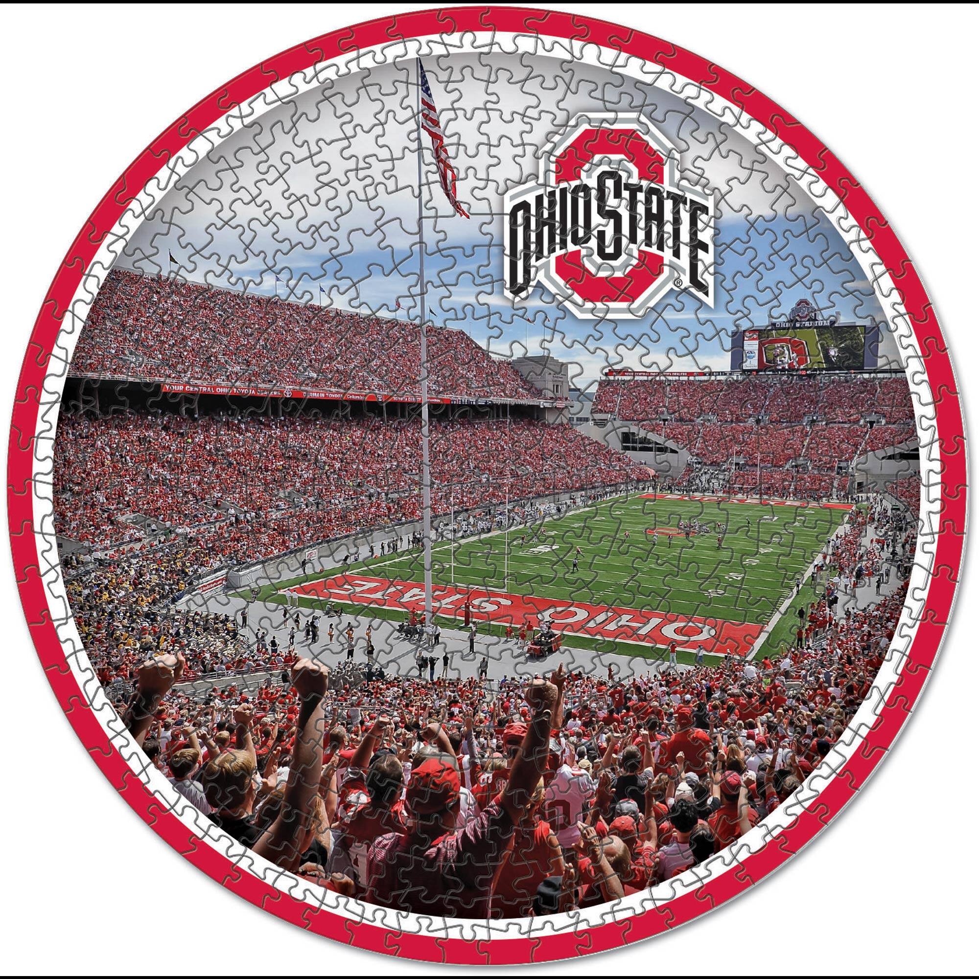 Front. WinCraft - Ohio State Buckeyes Round 500-Piece Puzzle - Multicolor.