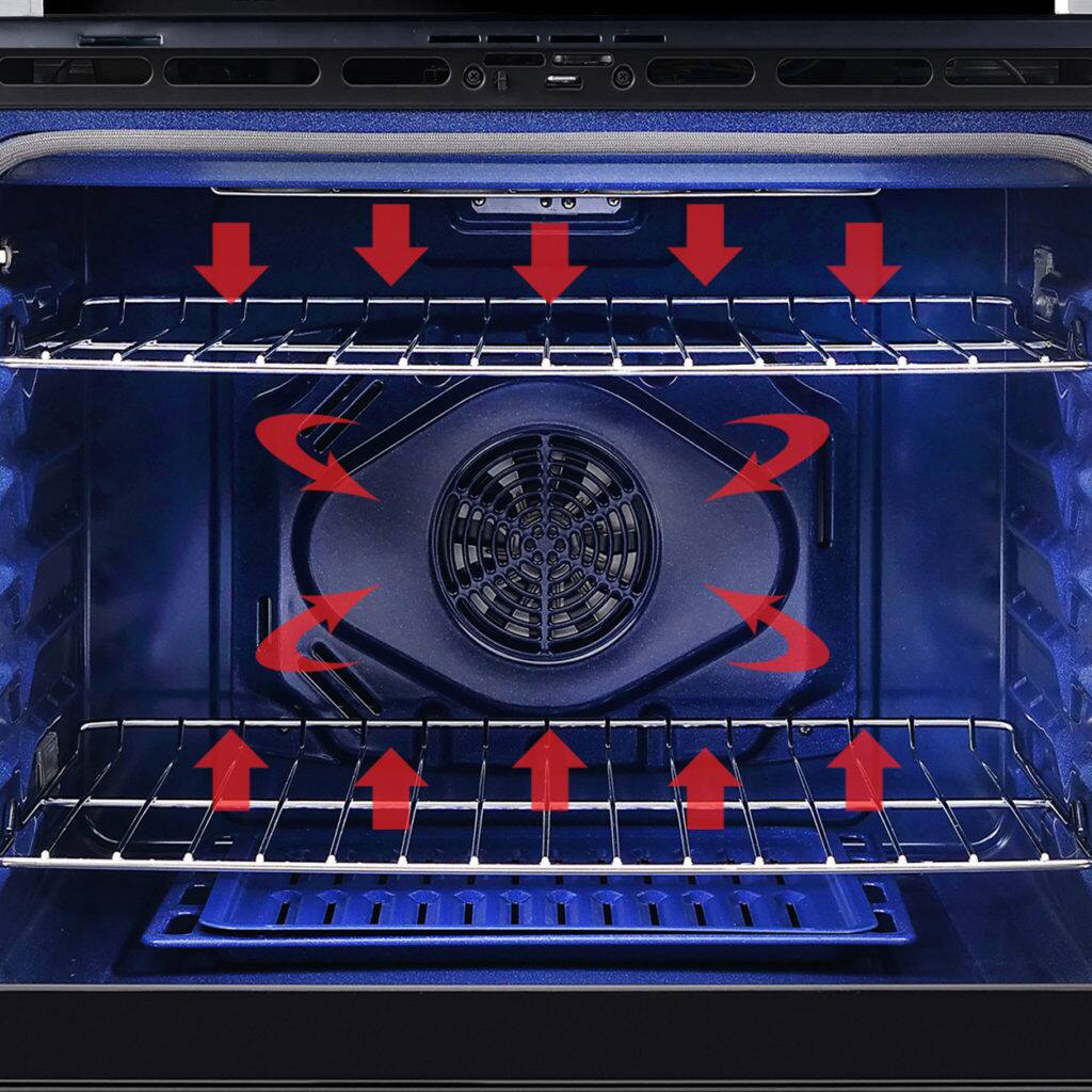 Alt View 3. COSMO - COS-30EDWC 30 in. Haven Collection Double Electric Wall Oven, True Convection, Blue Porcelain, Self Cleaning - Stainless Steel.