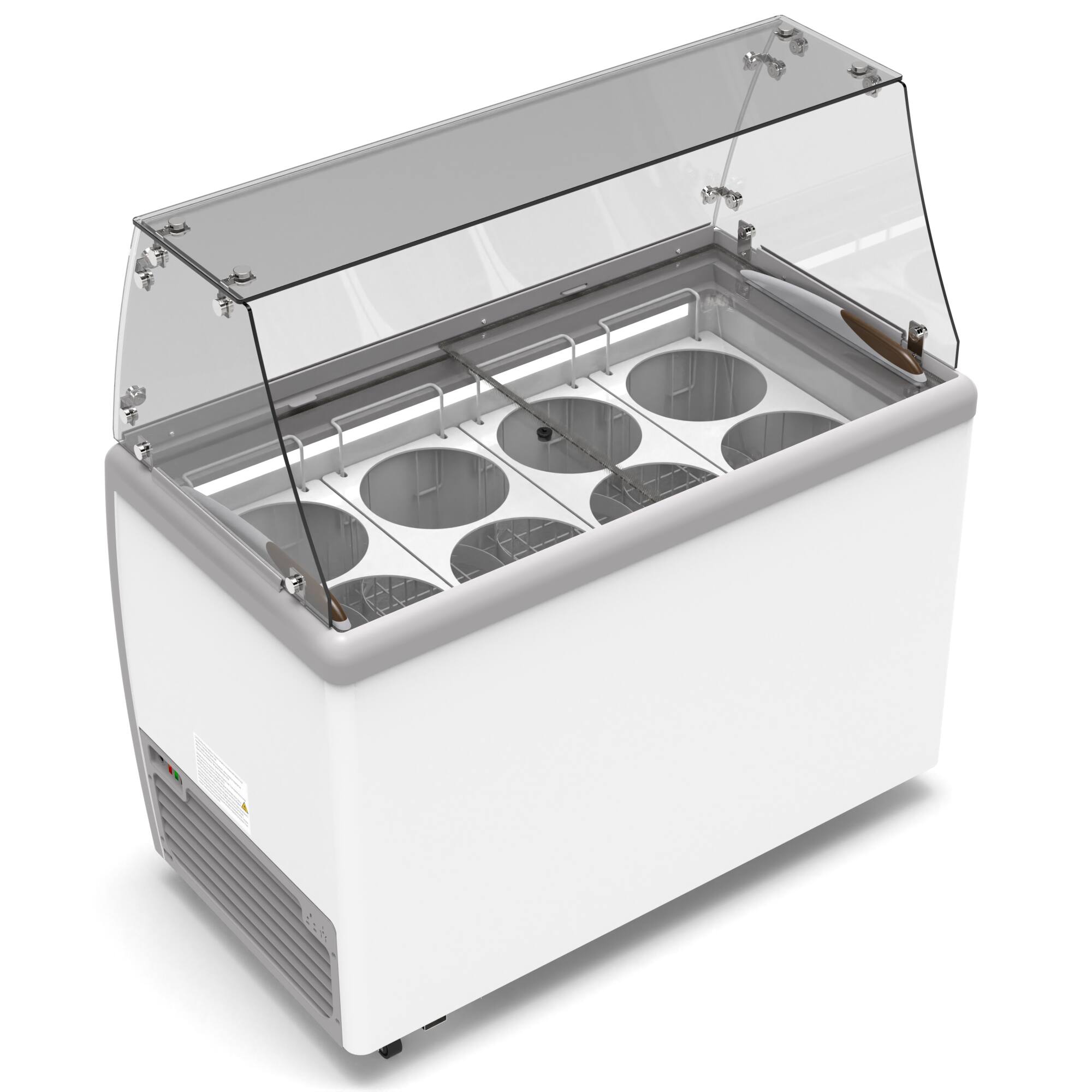 Back. Koolmore - 50 in. 8 Tub Ice Cream Dipping Cabinet Display Freezer with Sliding Glass Door and Sneeze Guard 13 cu. ft. - White.