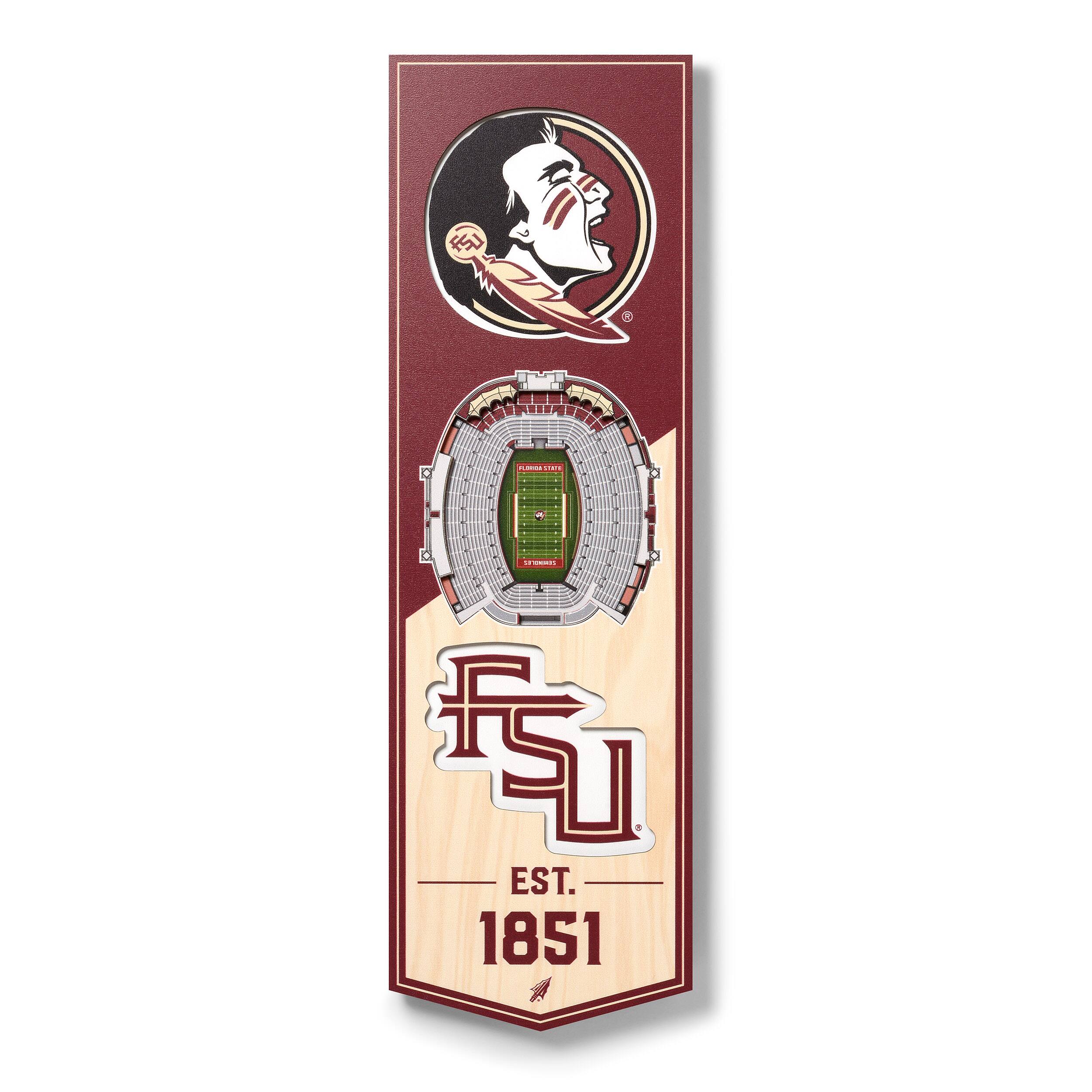 YouTheFan - Florida State Seminoles 6'' x 19'' 3D StadiumView Banner - Multicolor price history on PriceWatchPro